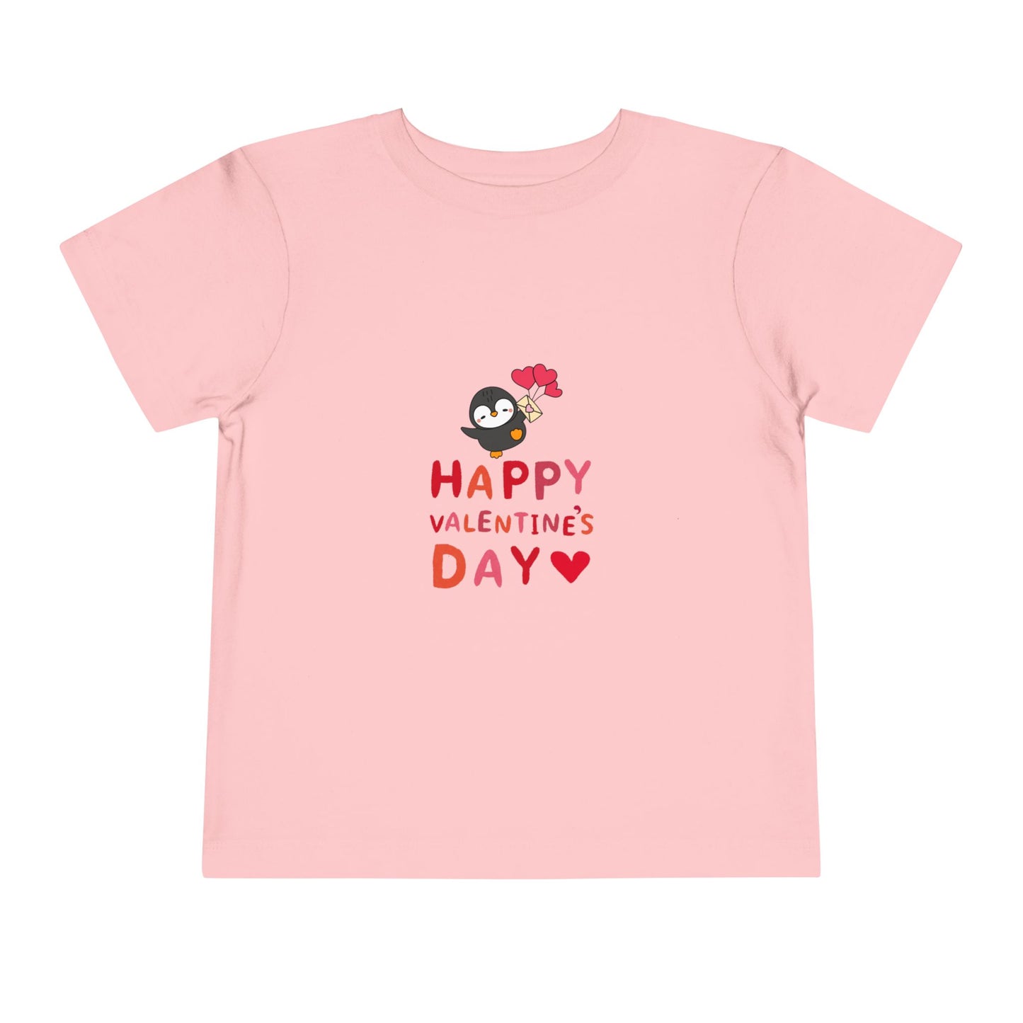 Valentine's Toddler Tee — Cute Penguin "Happy Valentine’s Day" Shirt