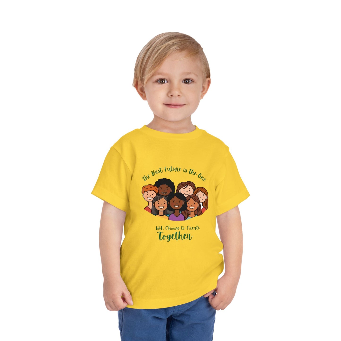 Toddler Tee — "We Choose to Create Together" Multicultural Kids Shirt Printify