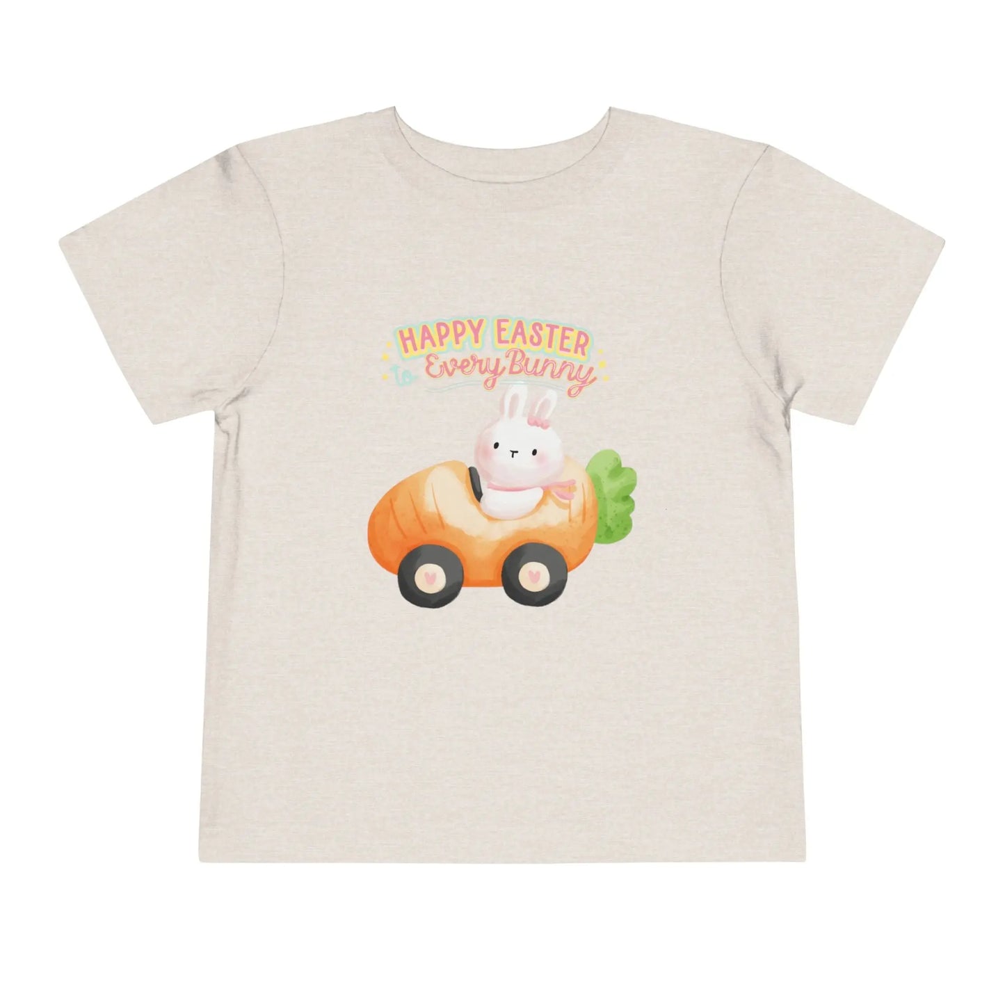 Toddler Tee — "Happy Easter Every Bunny" Bunny Car Easter Shirt Printify