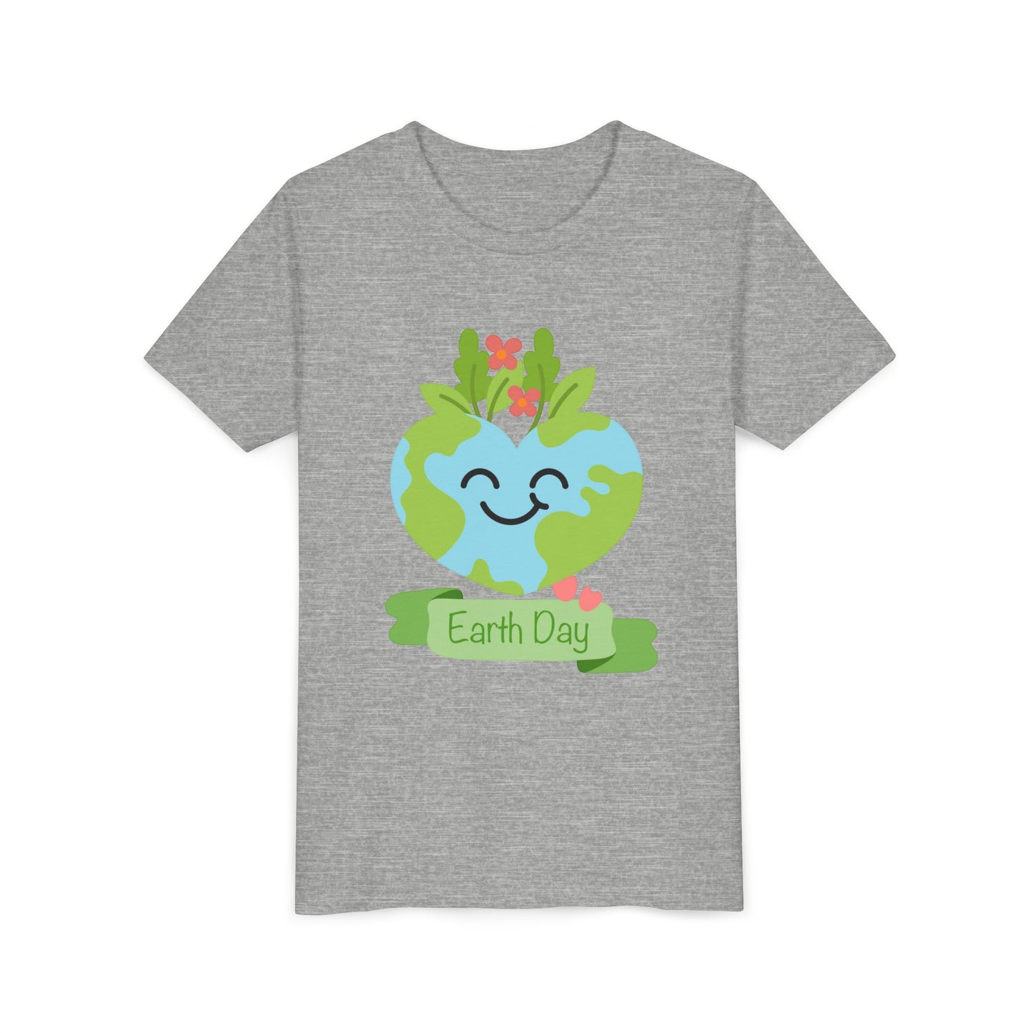 Earth Day Kids T-Shirt - Cute Smiling Heart Earth Design