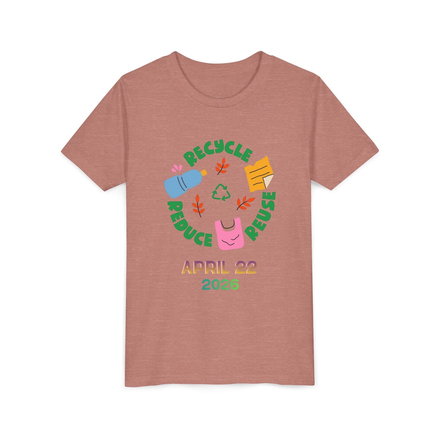 Youth Earth Day Tee – "Recycle Reduce Reuse" April 22 2026