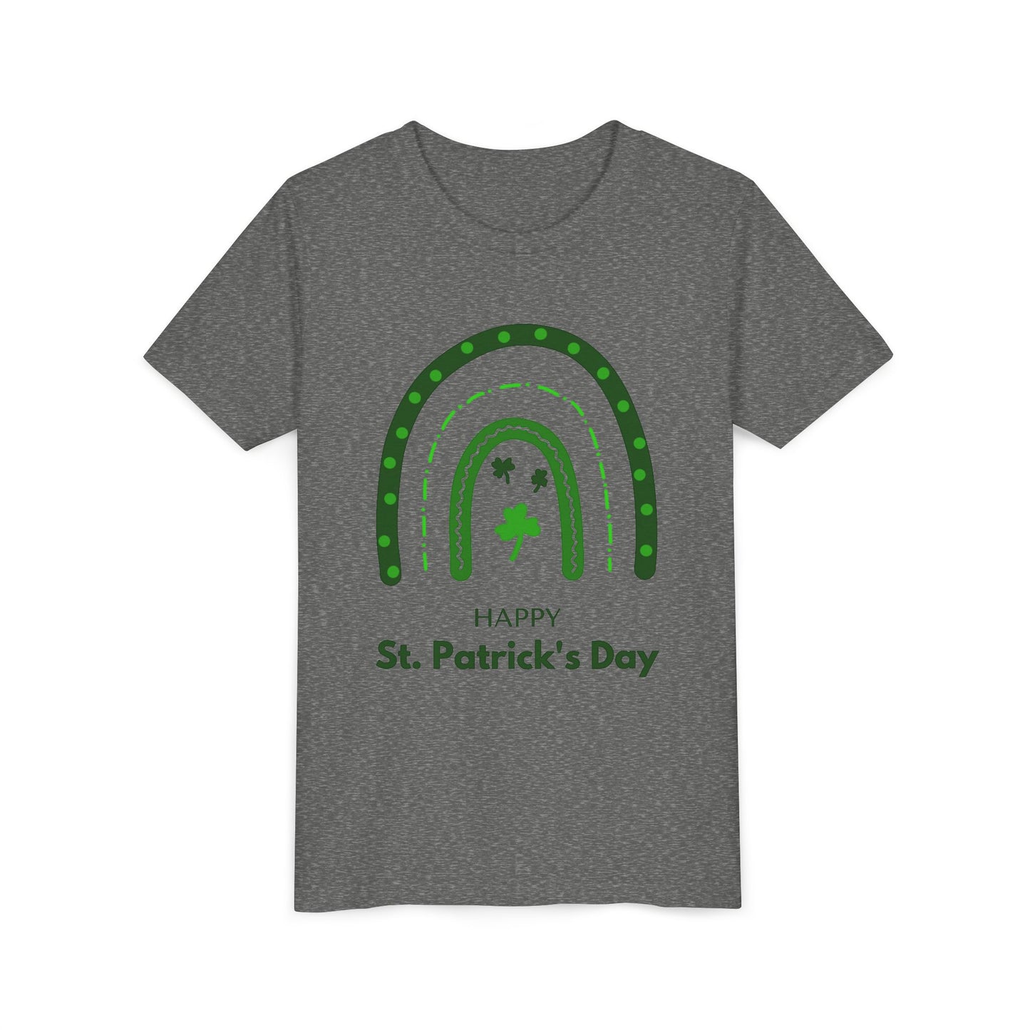 Happy St. Patrick's Day Youth Tee - Rainbow Shamrock Shirt