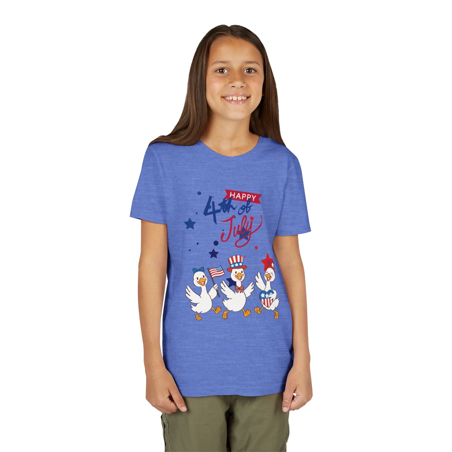 4th of July Kids T-Shirt — Patriotic Duck Trio Youth Tee