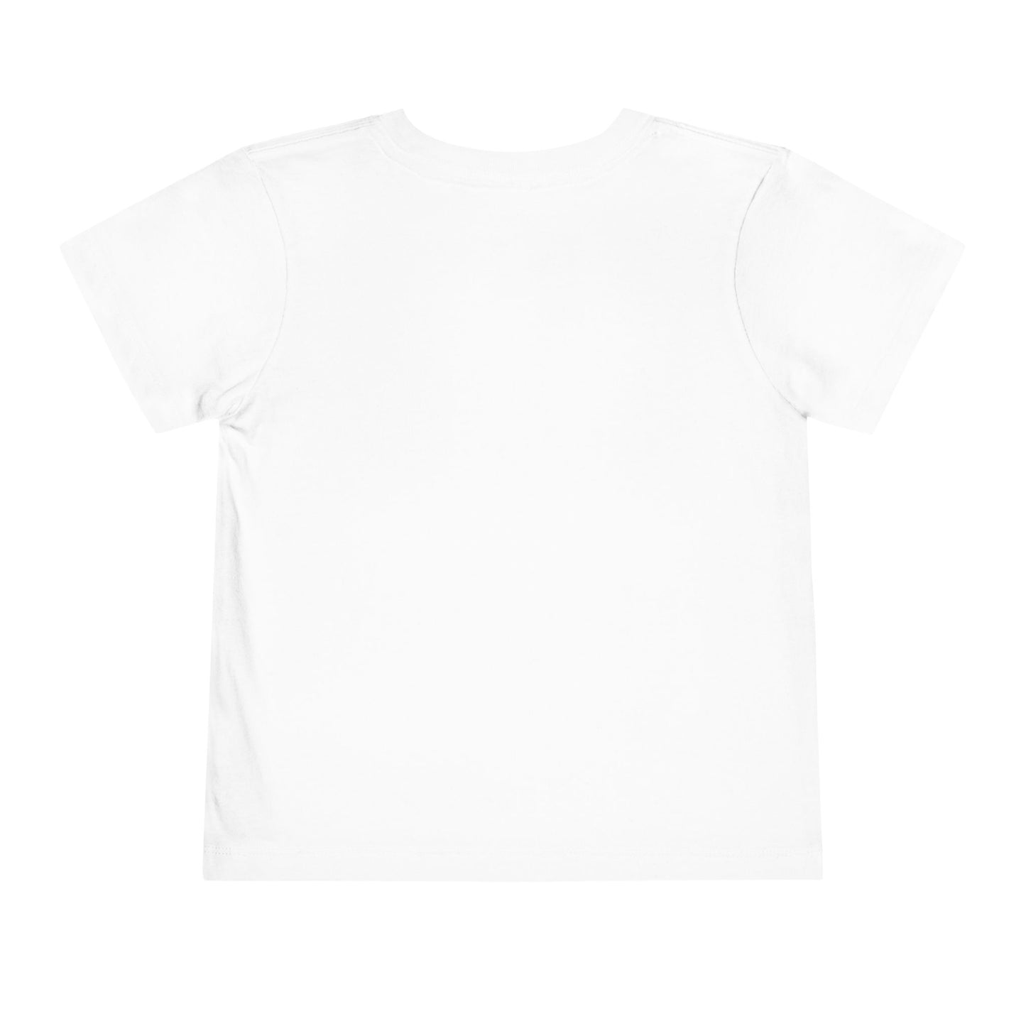 back view on a white shirt.