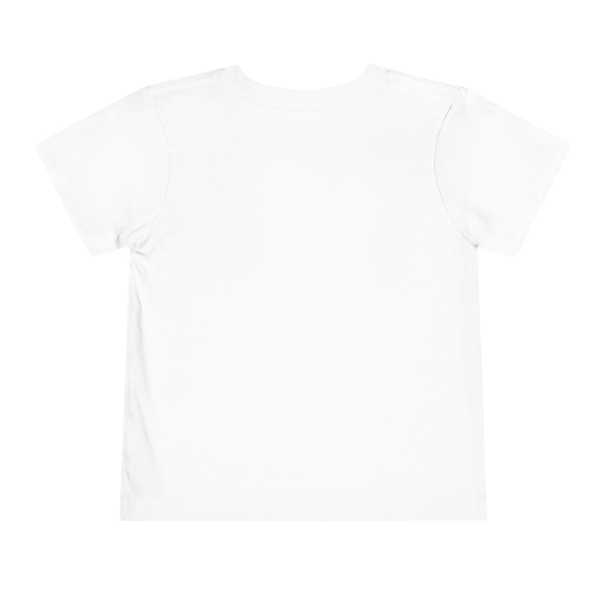 back view on a white shirt.