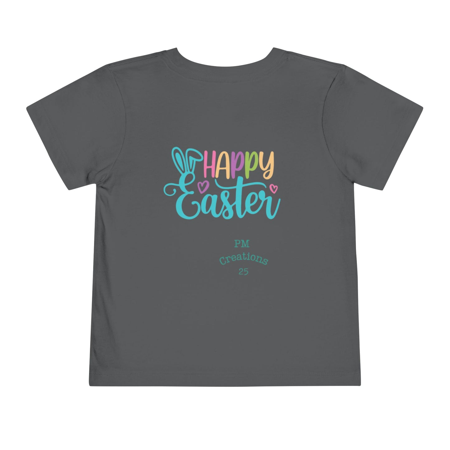 Happy Easter Toddler Tee — "Happy Easter" Pastel Bunny & Carrot Kids Shirt