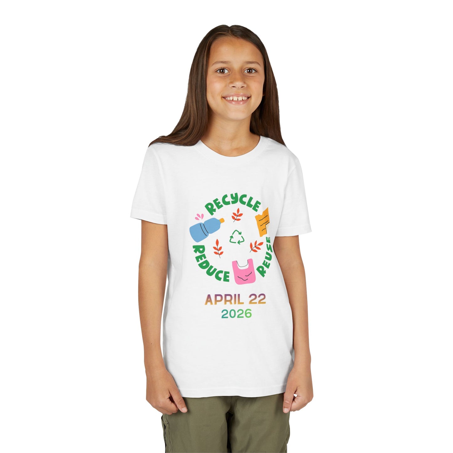 Youth Earth Day Tee – "Recycle Reduce Reuse" April 22 2026