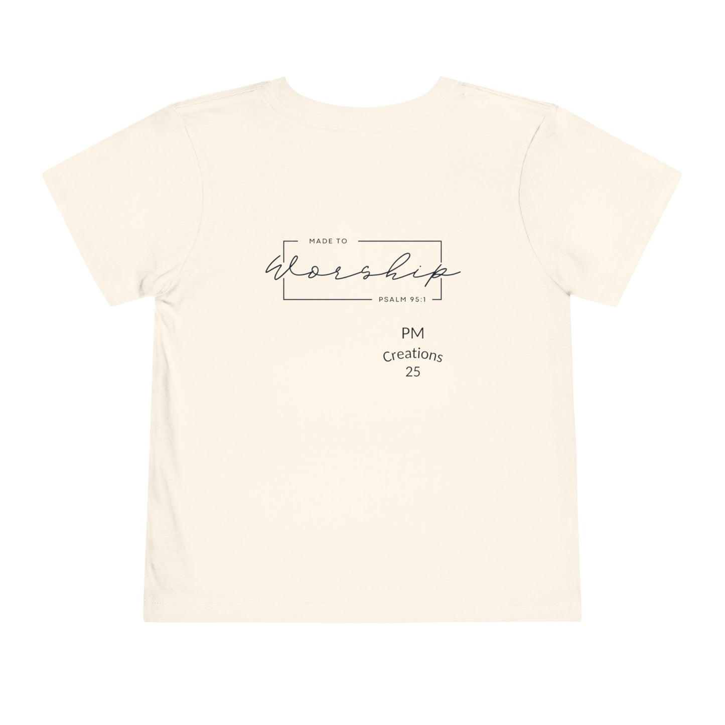 Toddler Tee — Floral Cross "Jesus" Christian Shirt (Made to Worship)