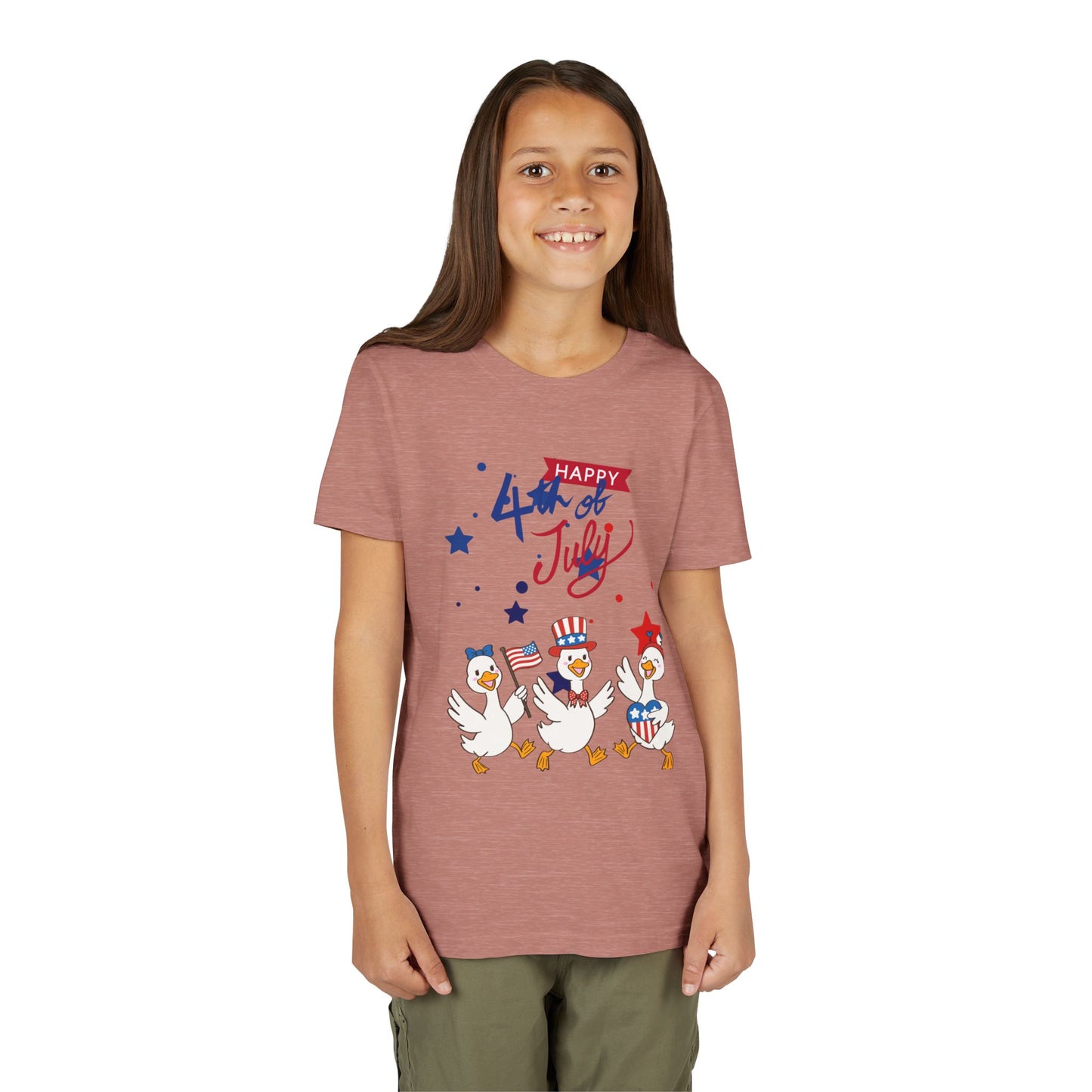 4th of July Kids T-Shirt — Patriotic Duck Trio Youth Tee