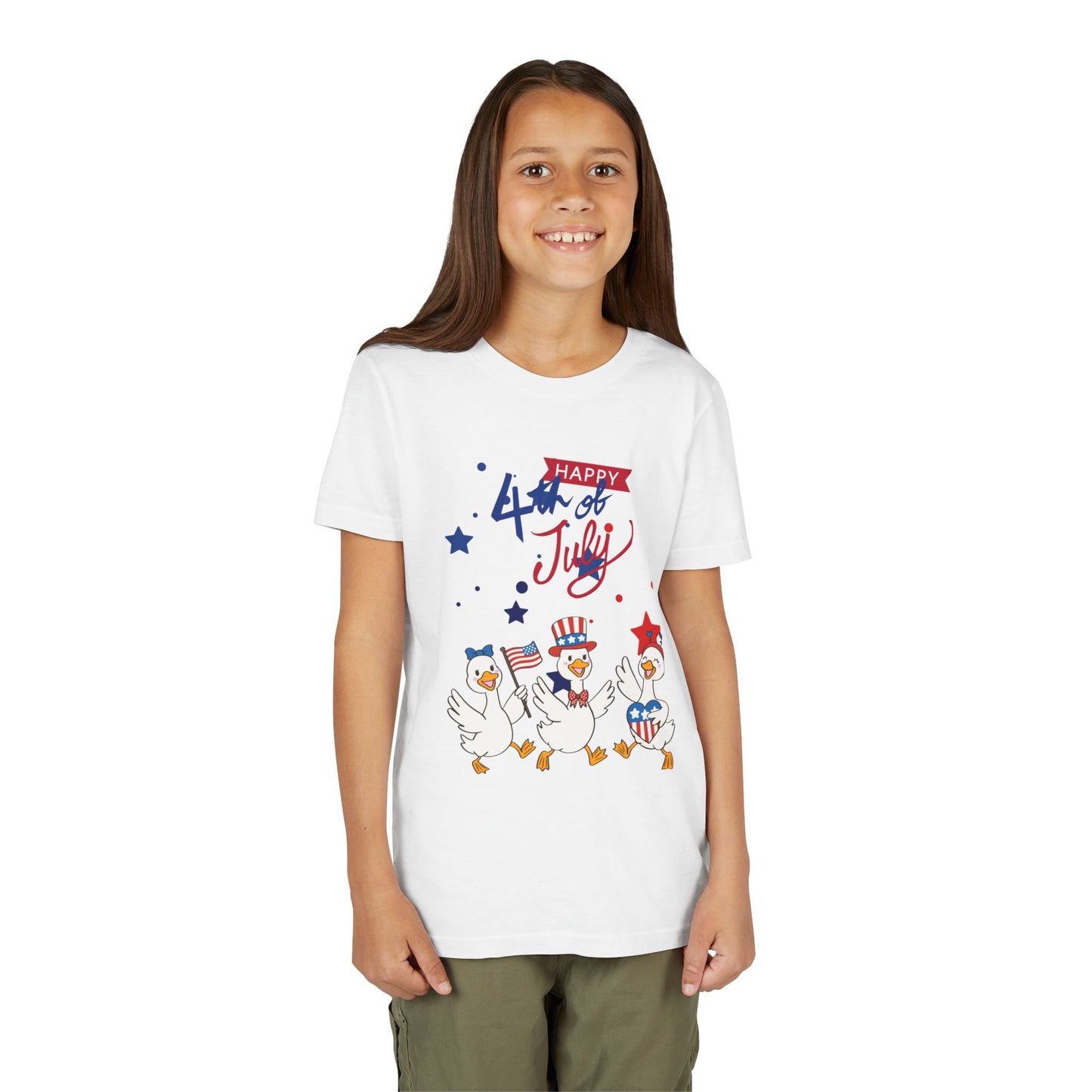 4th of July Kids T-Shirt — Patriotic Duck Trio Youth Tee