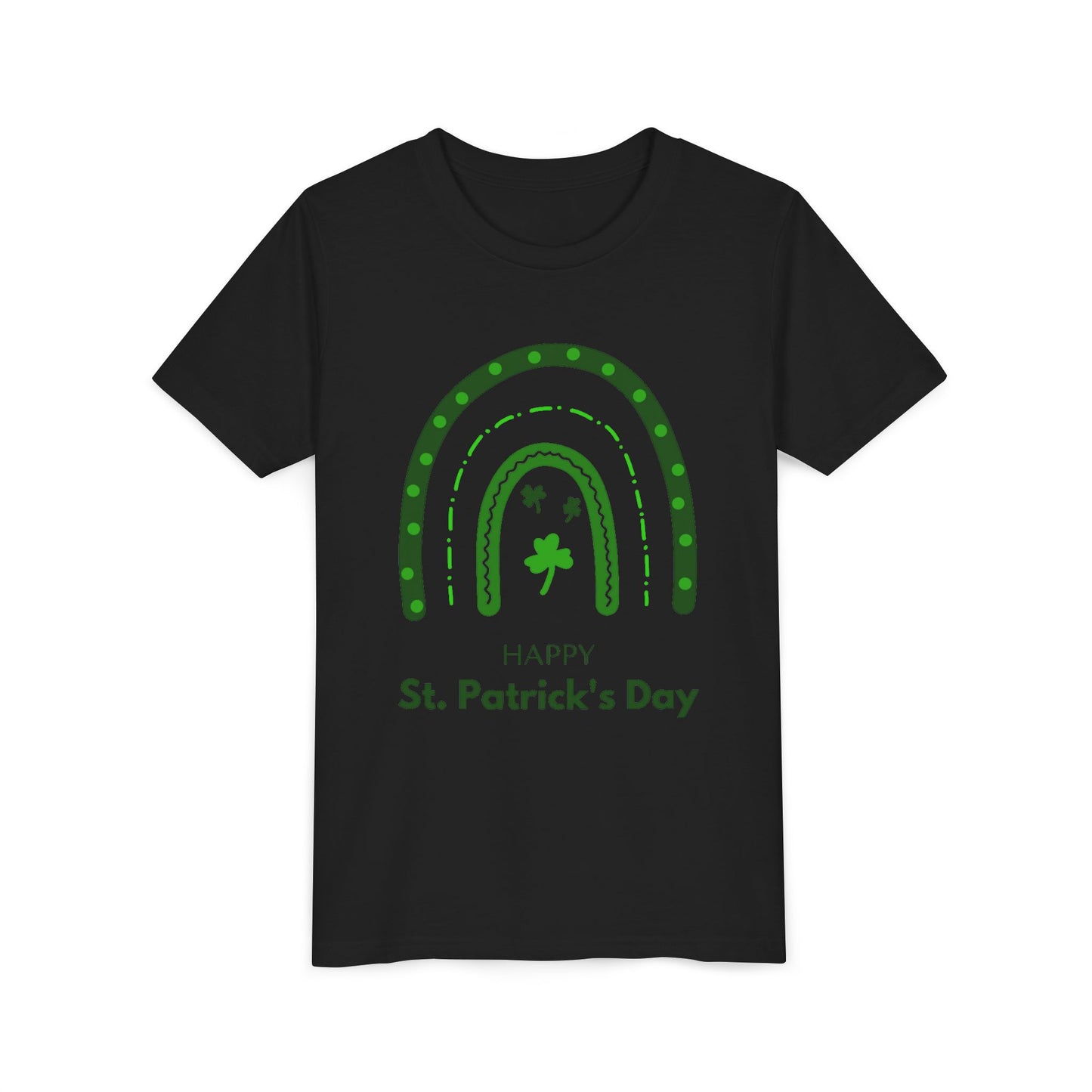 Happy St. Patrick's Day Youth Tee - Rainbow Shamrock Shirt