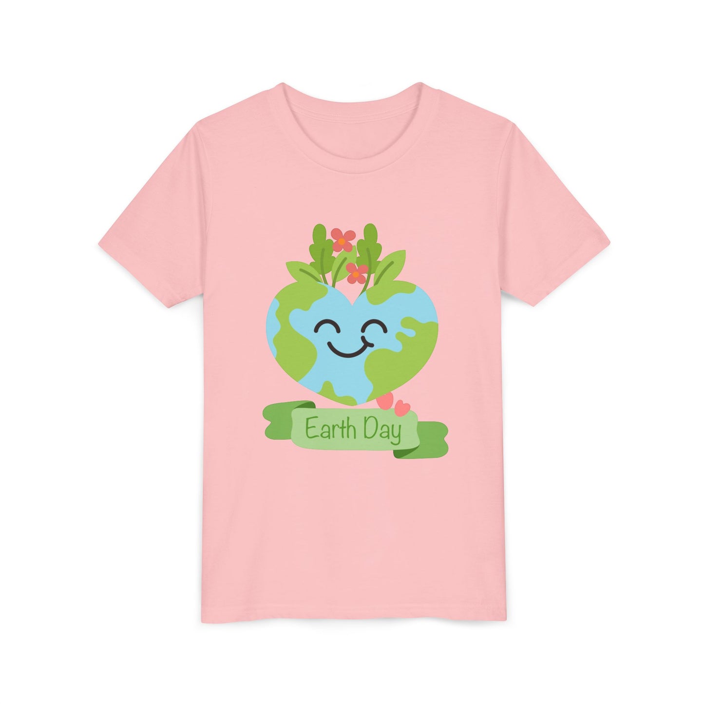Earth Day Kids T-Shirt - Cute Smiling Heart Earth Design