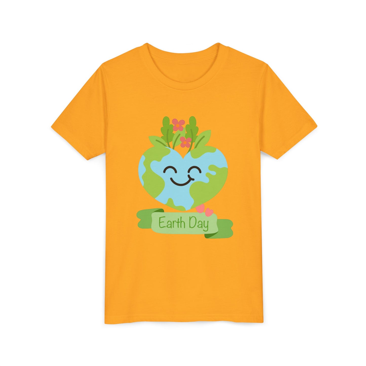 Earth Day Kids T-Shirt - Cute Smiling Heart Earth Design