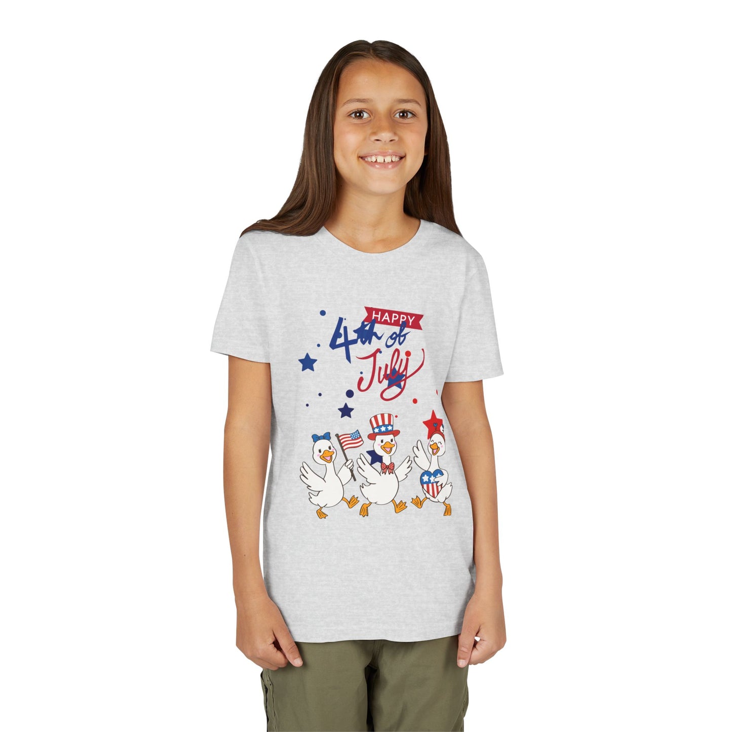 4th of July Kids T-Shirt — Patriotic Duck Trio Youth Tee