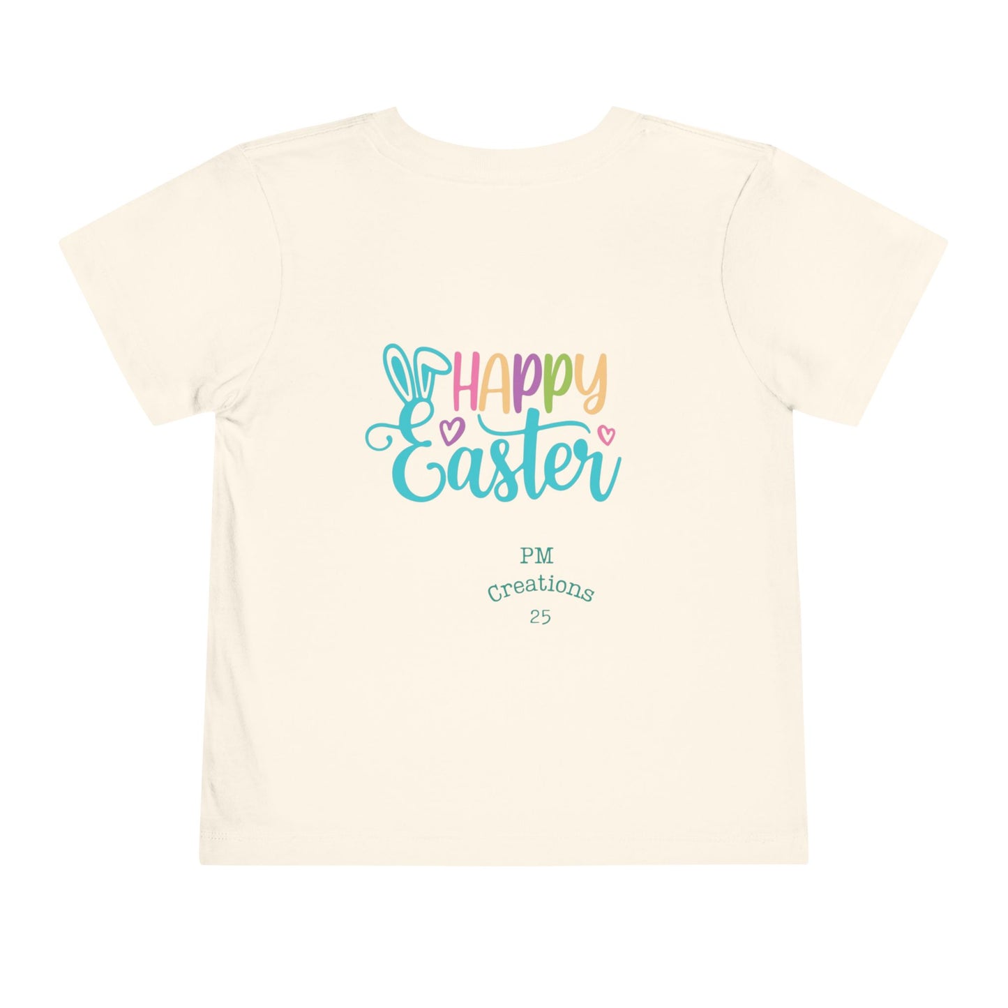 Toddler Tee — "Happy Easter" Bunny Basket Spring Shirt