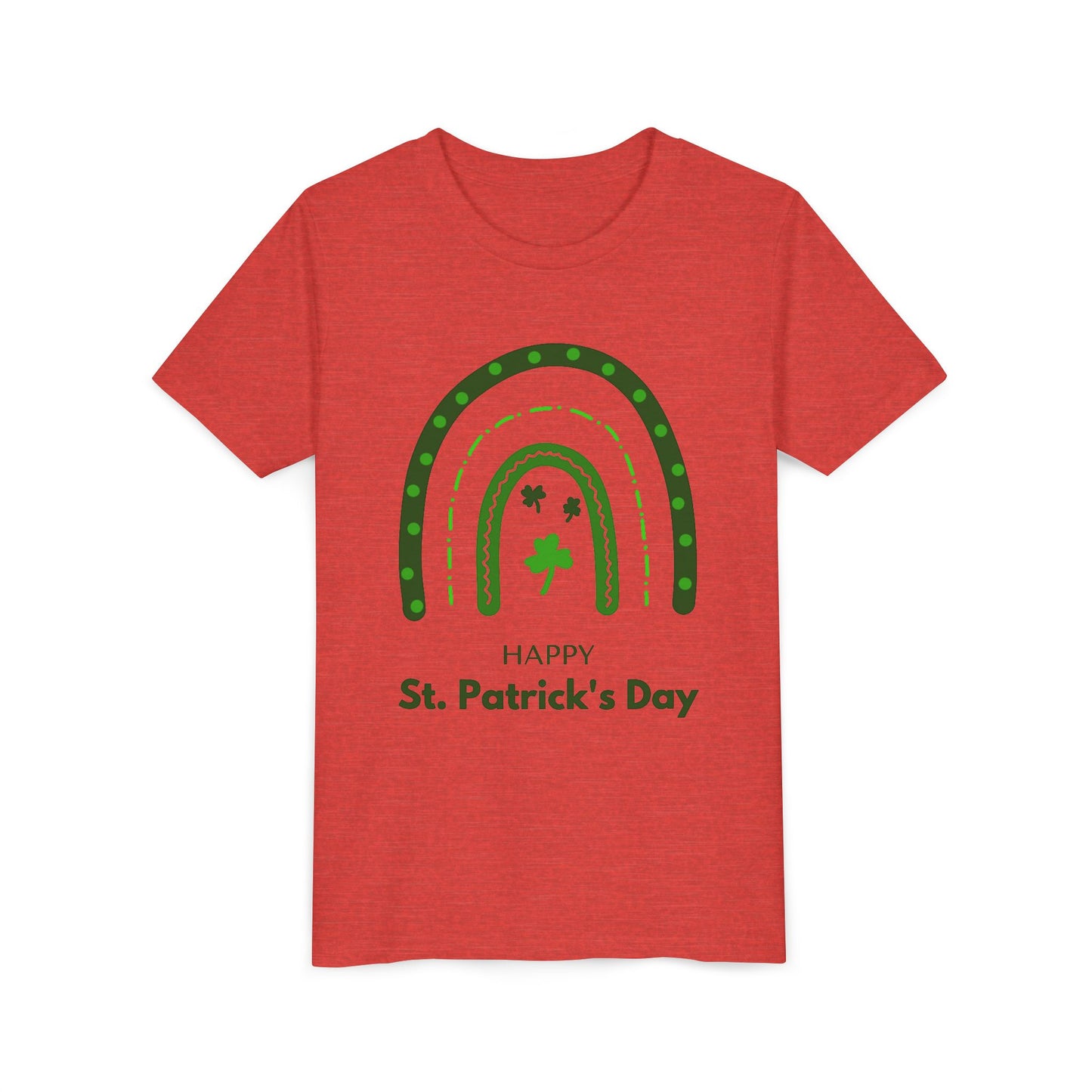 Happy St. Patrick's Day Youth Tee - Rainbow Shamrock Shirt