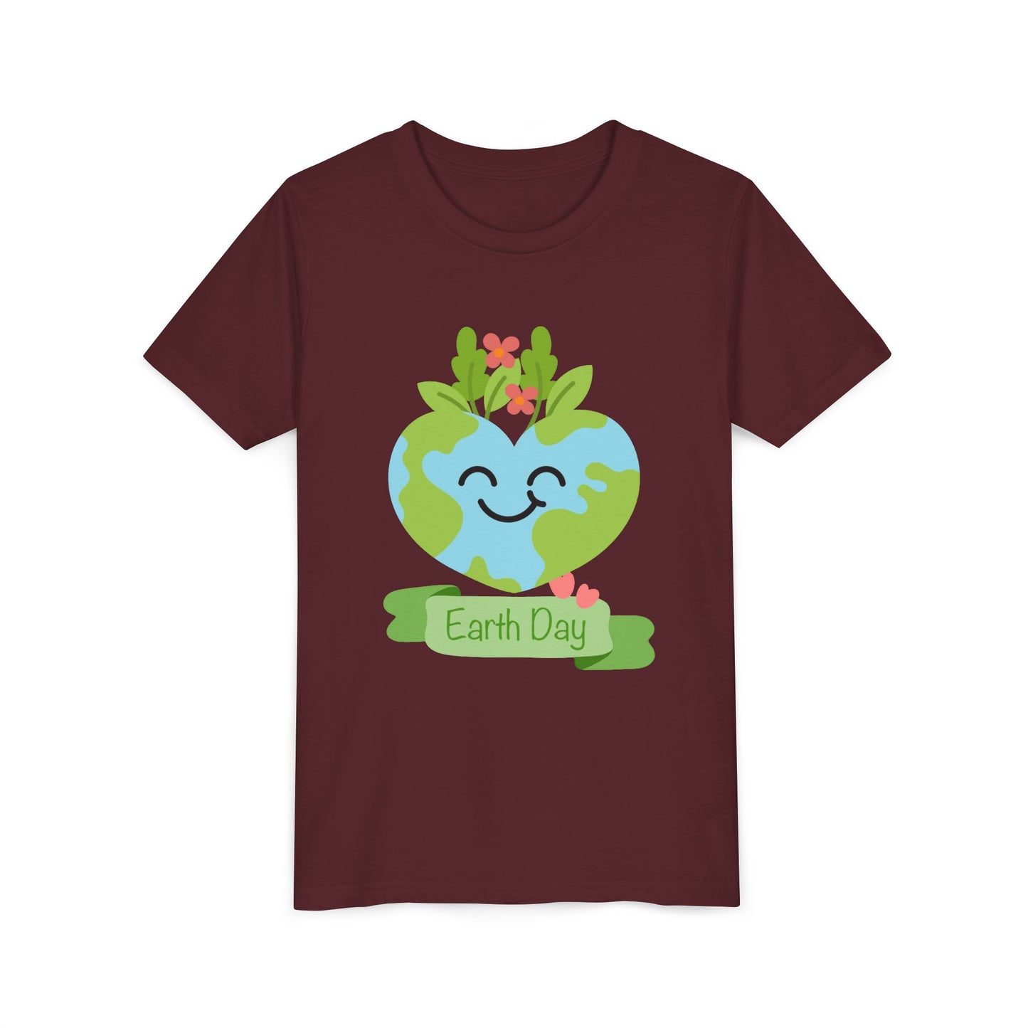 Earth Day Kids T-Shirt - Cute Smiling Heart Earth Design