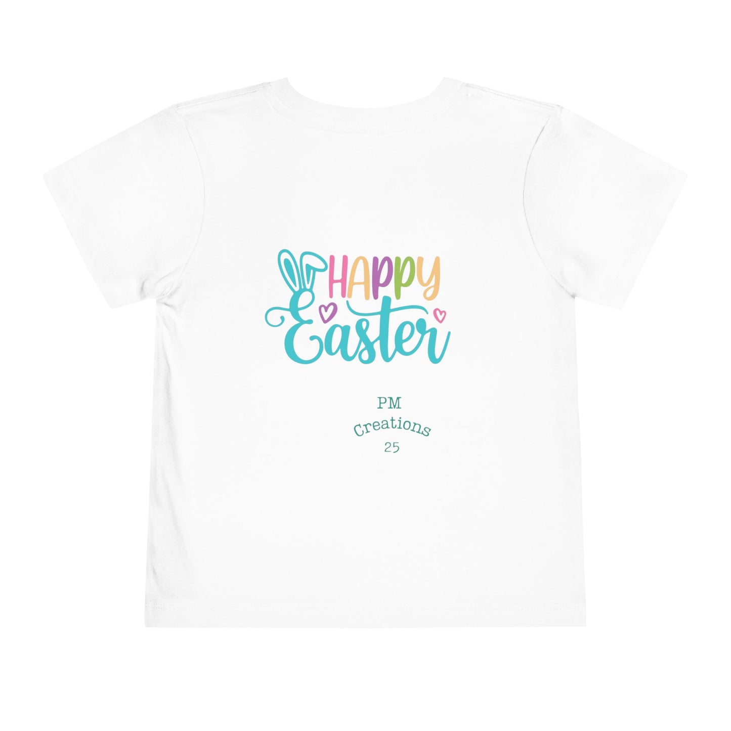 Toddler Tee — "Happy Easter" Bunny Basket Spring Shirt