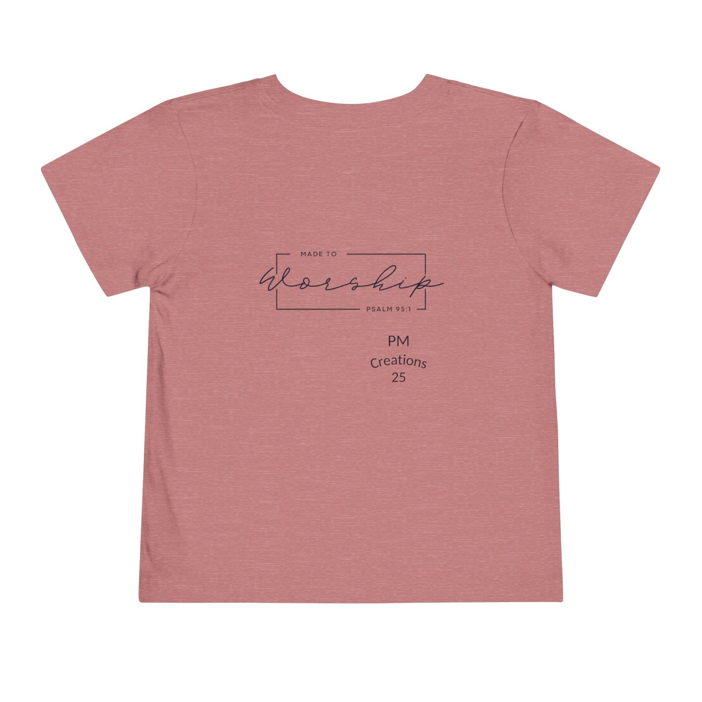 Believe Floral Toddler Tee — Pink Retro Script & Rose Bouquet