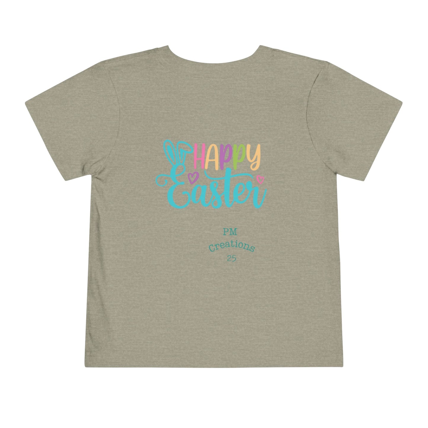 Happy Easter Toddler Tee — "Happy Easter" Pastel Bunny & Carrot Kids Shirt