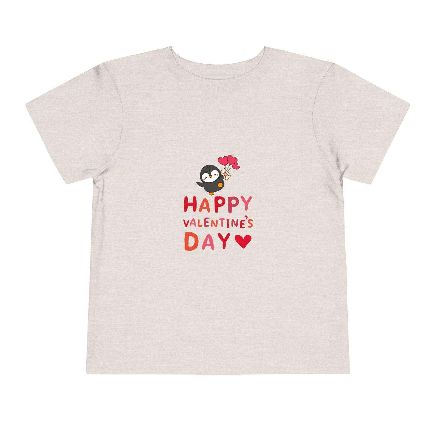 Valentine's Toddler Tee — Cute Penguin "Happy Valentine’s Day" Shirt