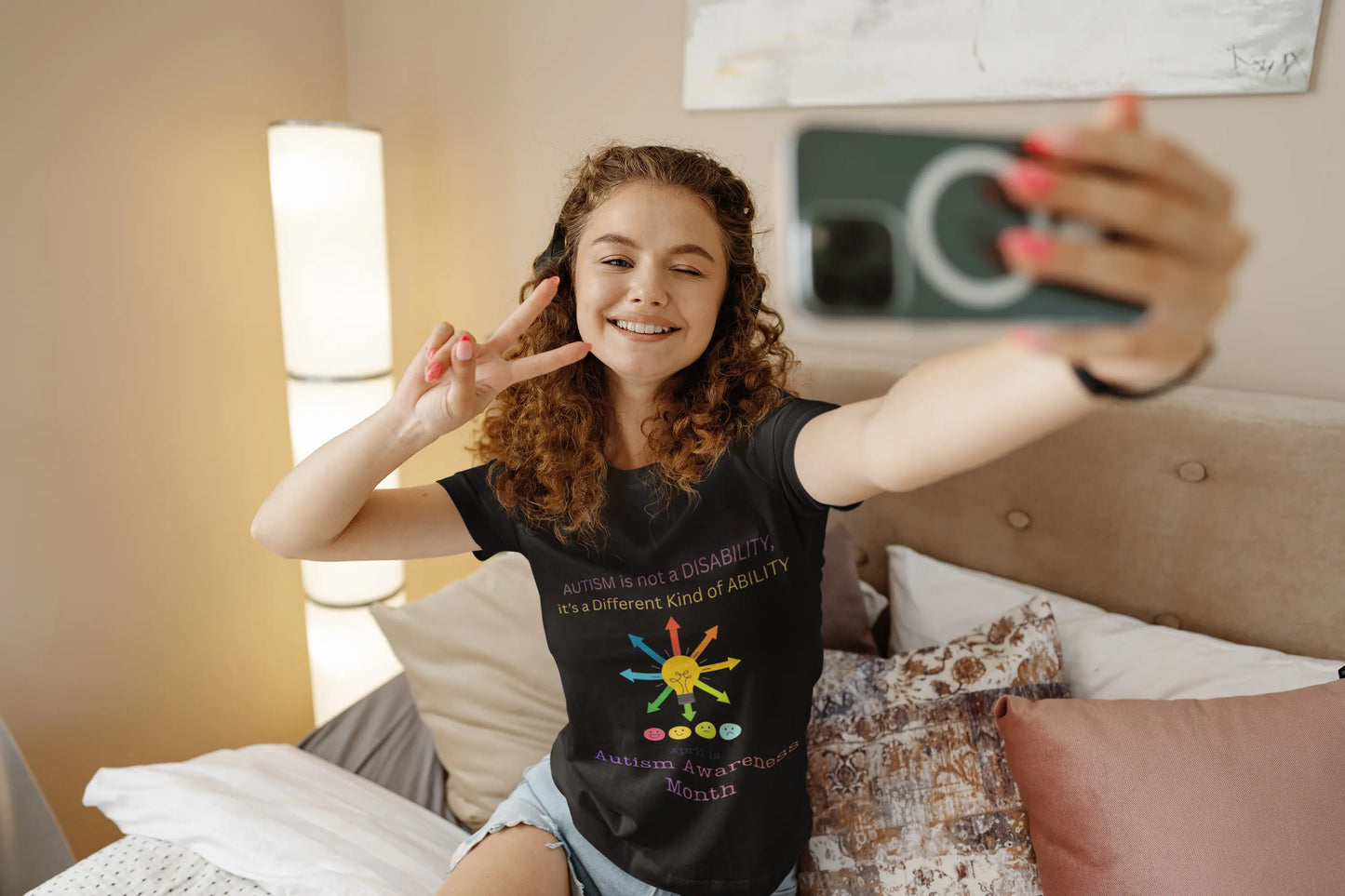 Autism awareness youth t-shirt – Bella + Canvas 3001Y – “Autism is not a disability, it's a different kind of ability” quote – neurodiversity support kids tee – sensory-friendly soft cotton shirt – sizes S–XL – PMCREATIONS25
