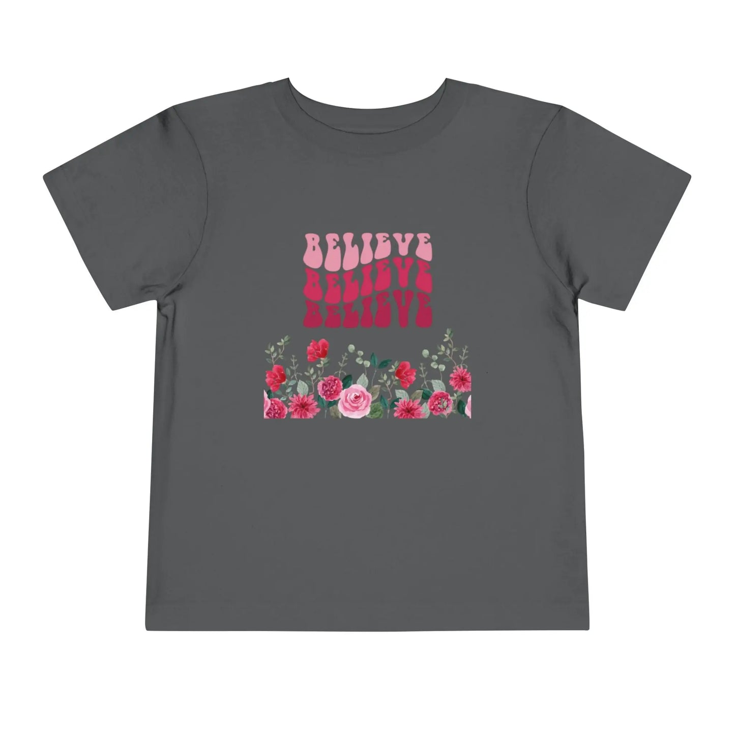 Soft cotton toddler tee with groovy Believe lettering and hand-painted roses. Perfect for spring, faith-based wear, and everyday play. Sizes 2T-5T.
Asphalt