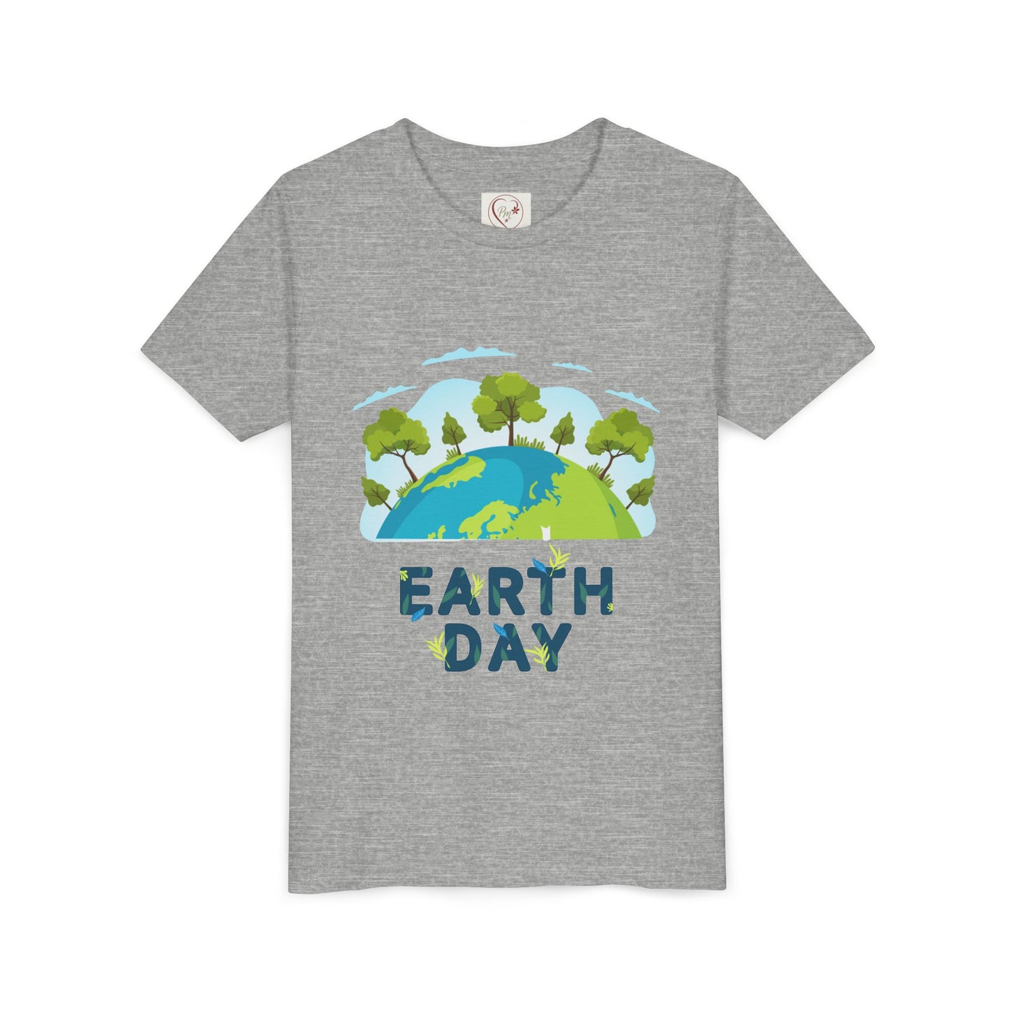 Soft cotton youth tee with tree globe design and Happy Earth Day message. Perfect for eco-conscious kids and school Earth Day events. Sizes S-XL.
Athletic Heather