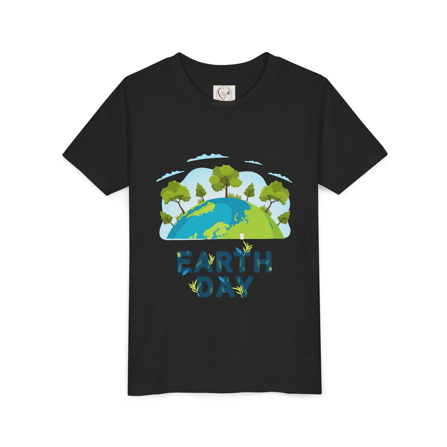 Soft cotton youth tee with tree globe design and Happy Earth Day message. Perfect for eco-conscious kids and school Earth Day events. Sizes S-XL.
Heather Black