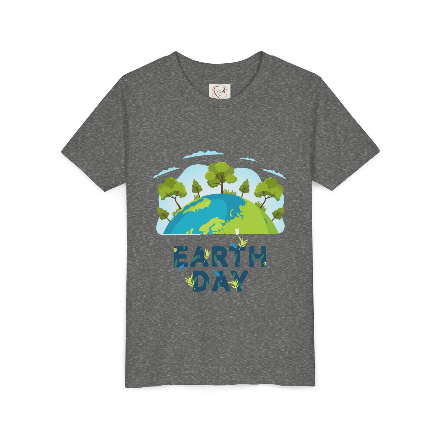 Soft cotton youth tee with tree globe design and Happy Earth Day message. Perfect for eco-conscious kids and school Earth Day events. Sizes S-XL.
Deep Heather