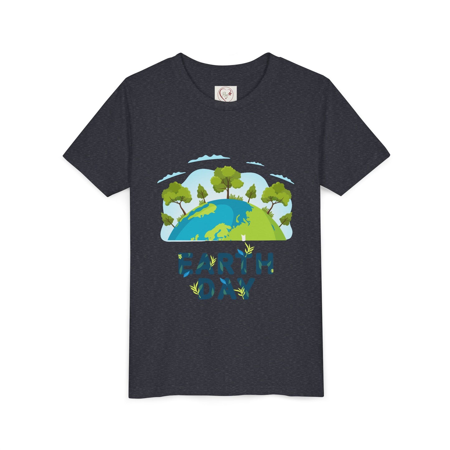 Soft cotton youth tee with tree globe design and Happy Earth Day message. Perfect for eco-conscious kids and school Earth Day events. Sizes S-XL.
Heather Navy