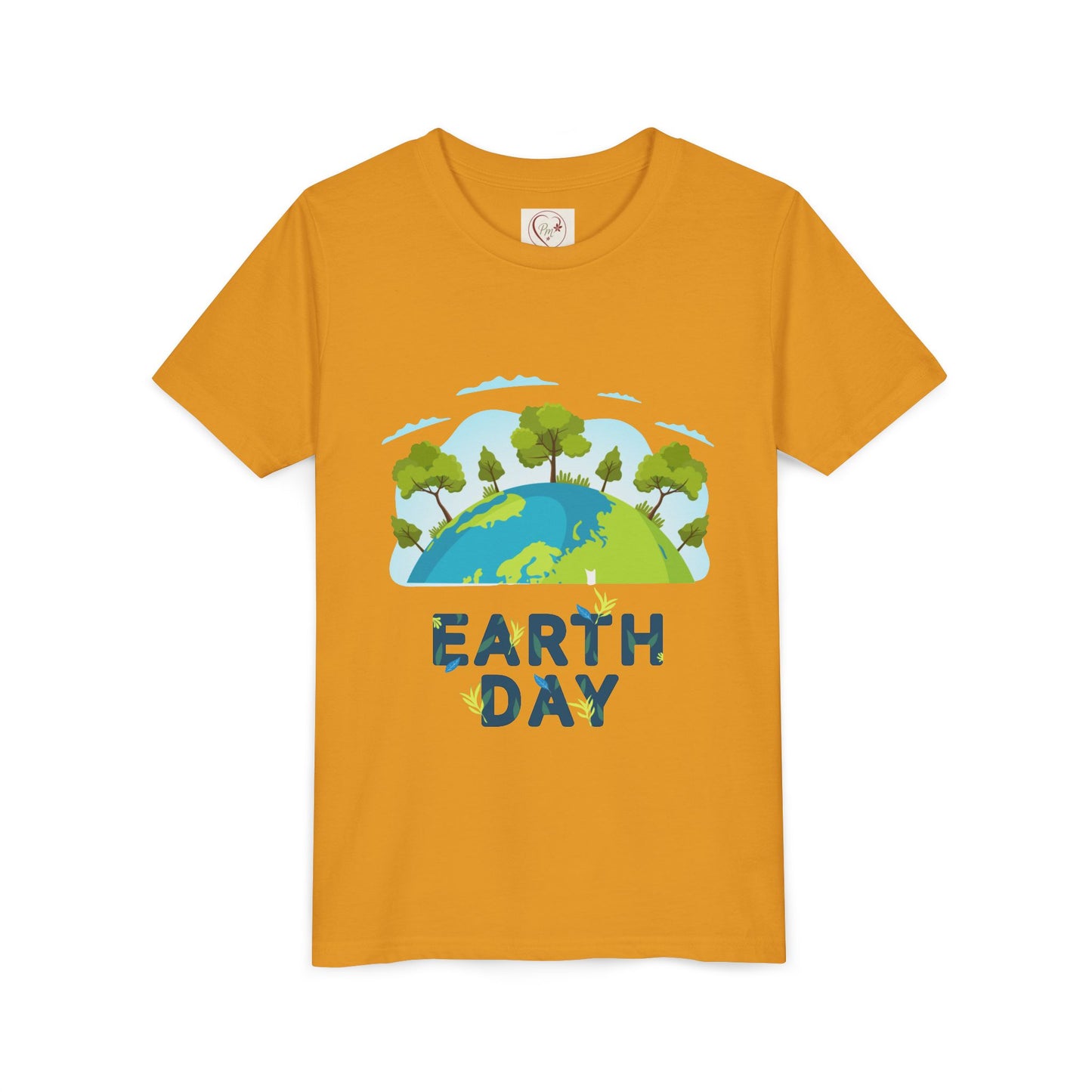 Soft cotton youth tee with tree globe design and Happy Earth Day message. Perfect for eco-conscious kids and school Earth Day events. Sizes S-XL.
Mustard
