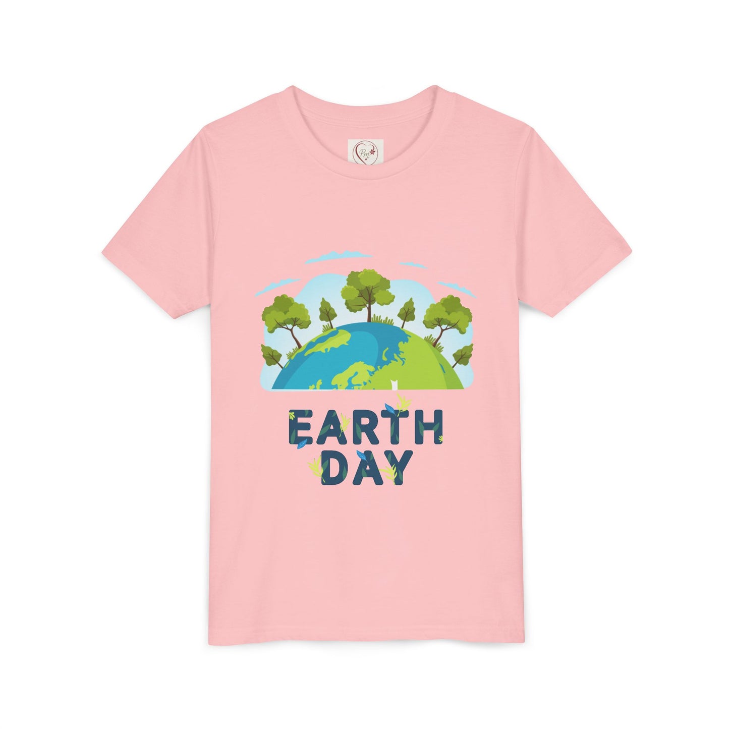 Soft cotton youth tee with tree globe design and Happy Earth Day message. Perfect for eco-conscious kids and school Earth Day events. Sizes S-XL.
Pink