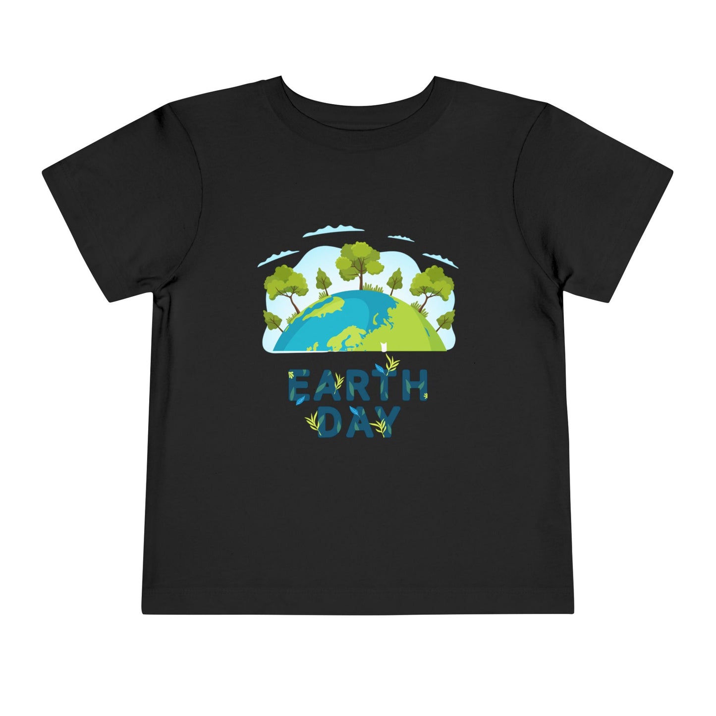 Soft cotton toddler tee with green tree-topped globe and Earth Day lettering. Perfect for eco-friendly kids and Earth Day celebrations. Sizes 2T-5T.
Black