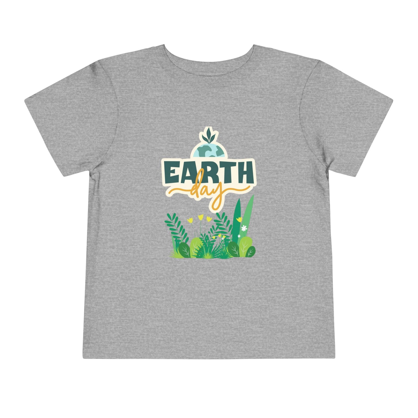 Soft cotton toddler tee with Earth Day lettering and leafy green plant design. Perfect for eco-friendly kids and Earth Day celebrations. Sizes 2T-5T.
Athletic Heather