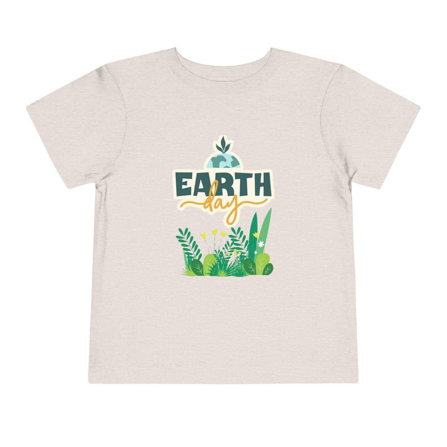 Soft cotton toddler tee with Earth Day lettering and leafy green plant design. Perfect for eco-friendly kids and Earth Day celebrations. Sizes 2T-5T.
Heather Dust