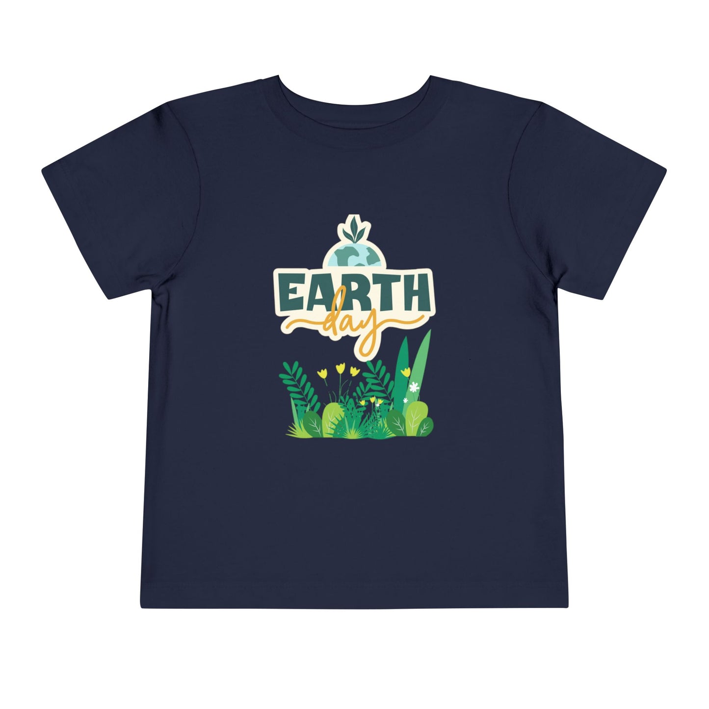 Soft cotton toddler tee with Earth Day lettering and leafy green plant design. Perfect for eco-friendly kids and Earth Day celebrations. Sizes 2T-5T.
Navy