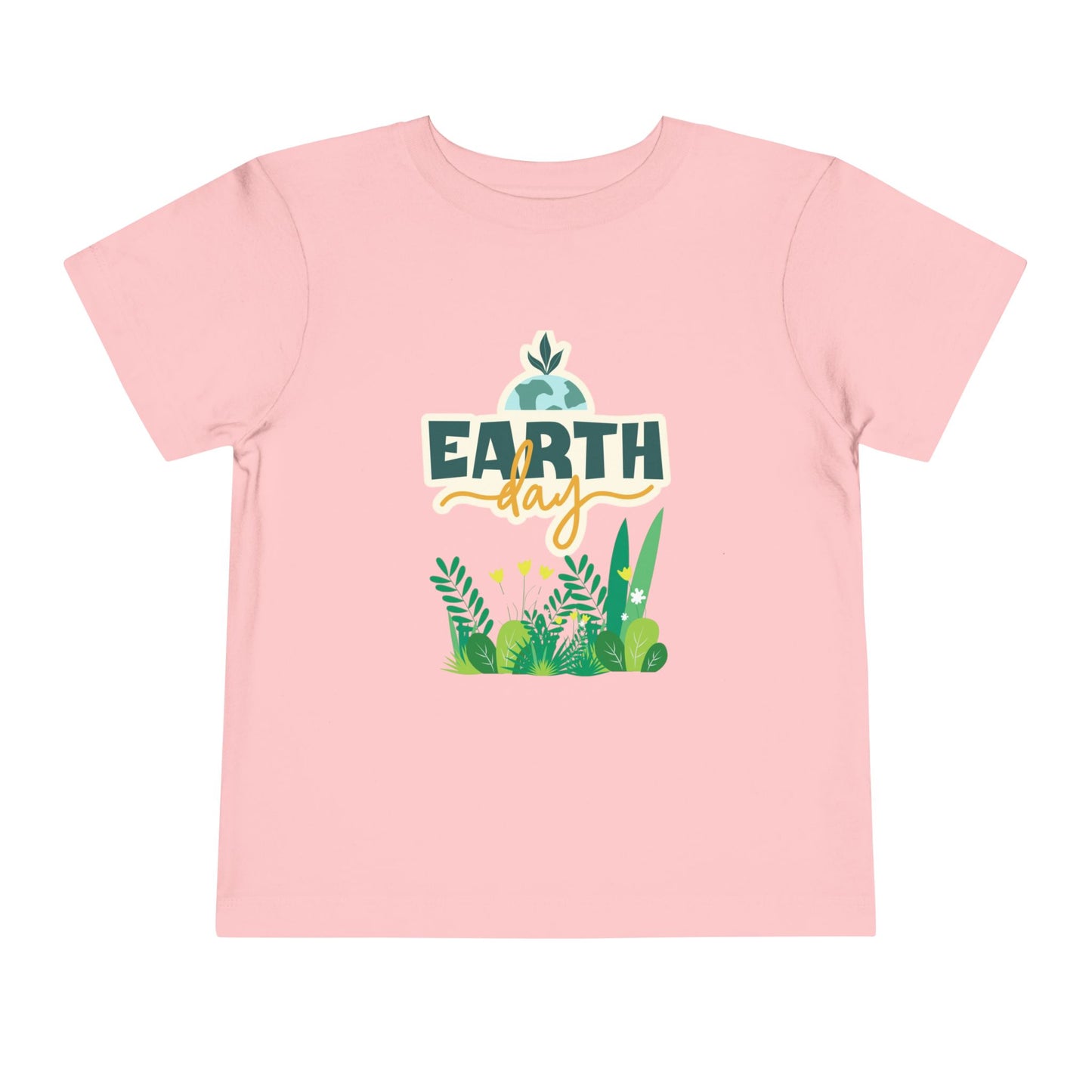 Soft cotton toddler tee with Earth Day lettering and leafy green plant design. Perfect for eco-friendly kids and Earth Day celebrations. Sizes 2T-5T.
Pink