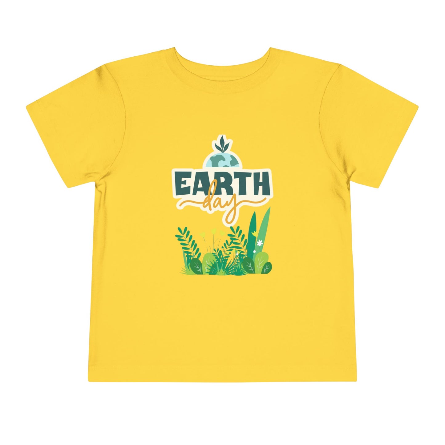 Soft cotton toddler tee with Earth Day lettering and leafy green plant design. Perfect for eco-friendly kids and Earth Day celebrations. Sizes 2T-5T.
Yellow
