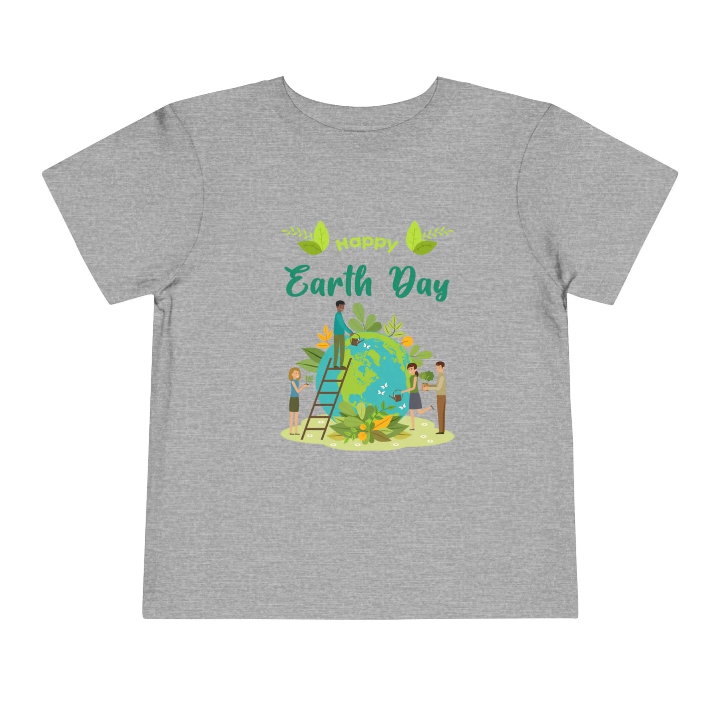 Soft cotton toddler tee with Happy Earth Day message and children tending globe design. Perfect for eco-friendly kids. Sizes 2T-5T.
Athletic Heather