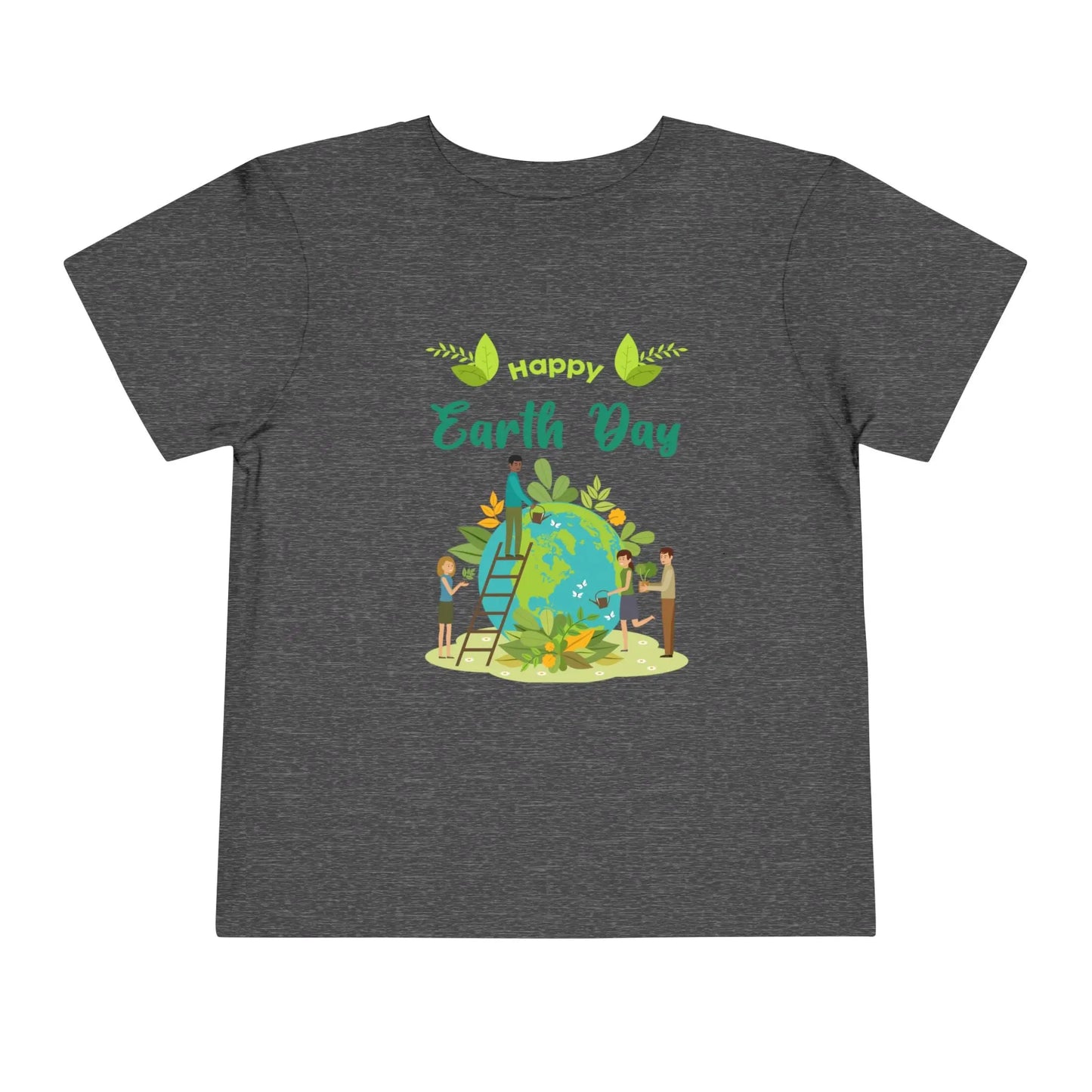 Soft cotton toddler tee with Happy Earth Day message and children tending globe design. Perfect for eco-friendly kids. Sizes 2T-5T.
Dark Grey Heather