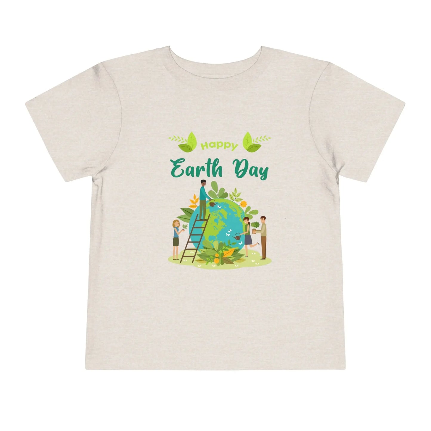 Soft cotton toddler tee with Happy Earth Day message and children tending globe design. Perfect for eco-friendly kids. Sizes 2T-5T.
Heather Dust