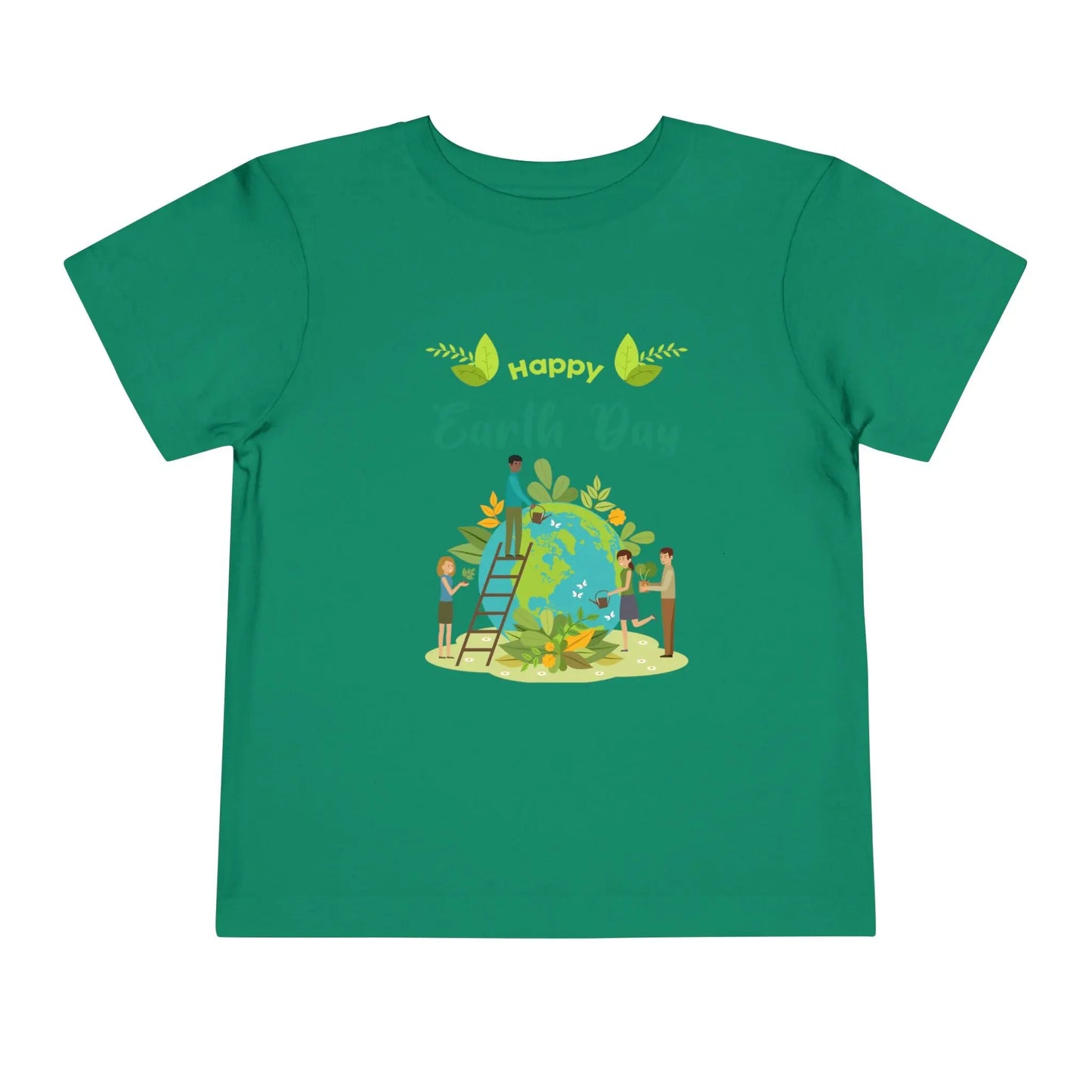 Soft cotton toddler tee with Happy Earth Day message and children tending globe design. Perfect for eco-friendly kids. Sizes 2T-5T.
Kelly Green