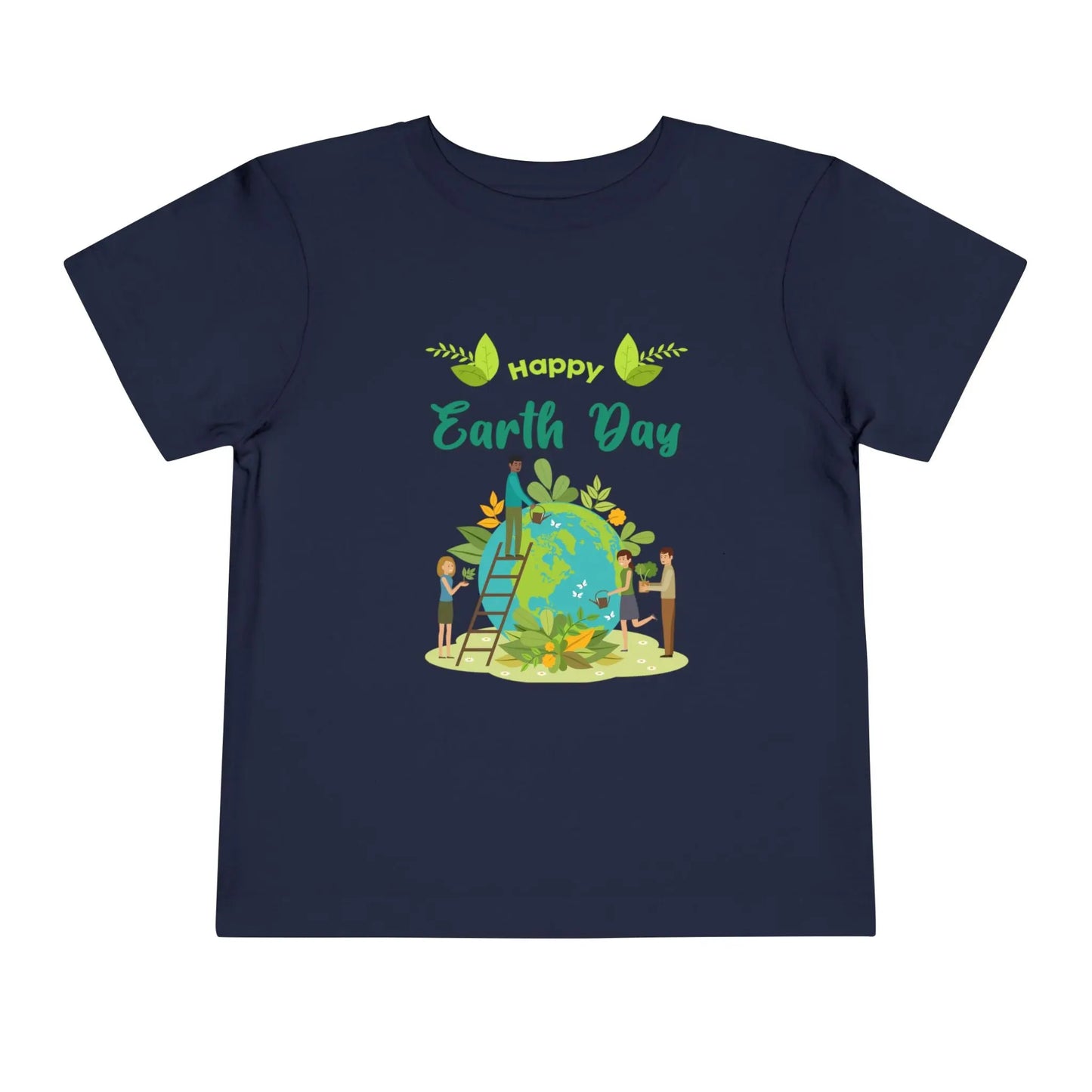 Soft cotton toddler tee with Happy Earth Day message and children tending globe design. Perfect for eco-friendly kids. Sizes 2T-5T.
Navy