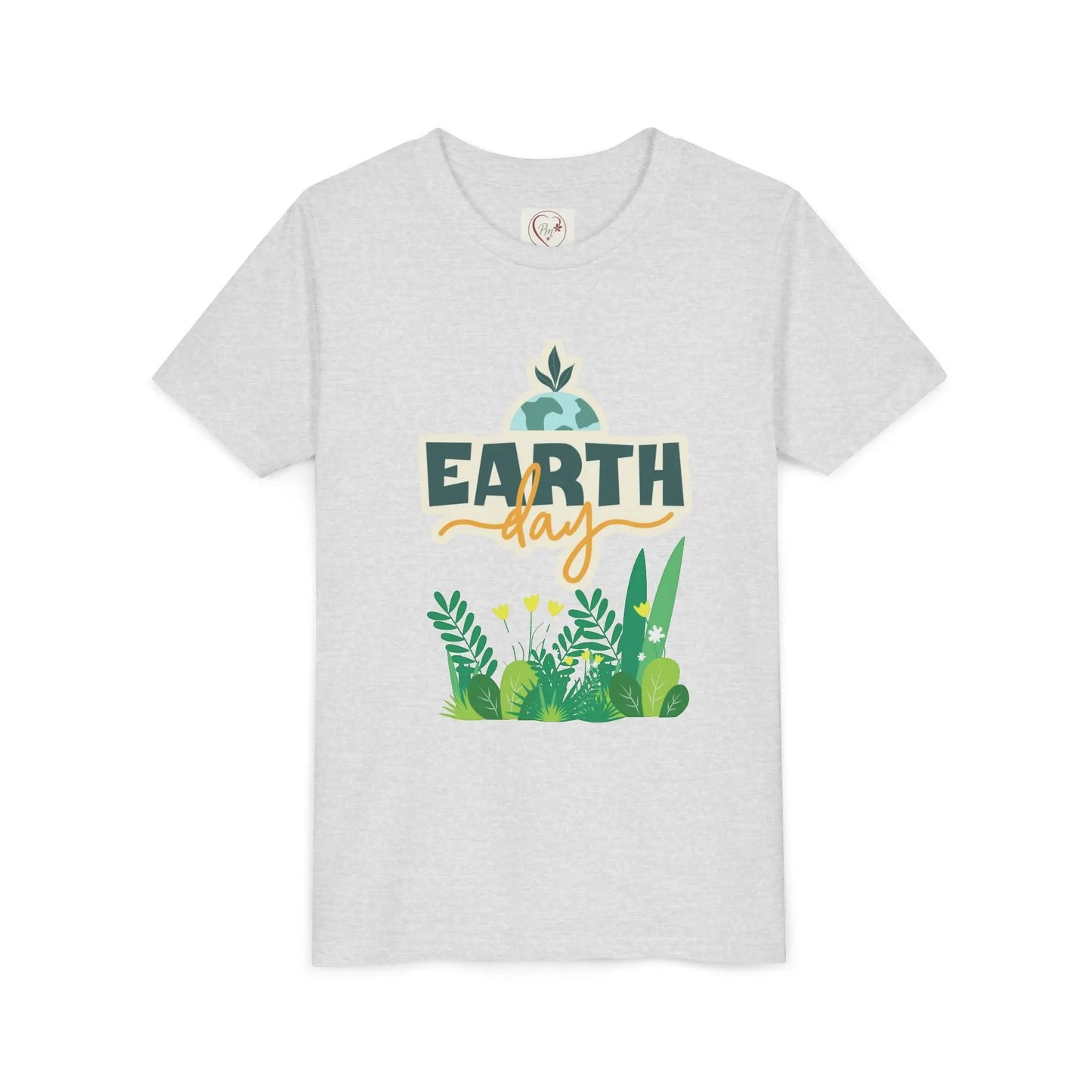 Soft cotton youth tee with Earth Day green foliage design. Perfect for eco-friendly kids and Earth Day celebrations. Sizes S-XL.
Ash