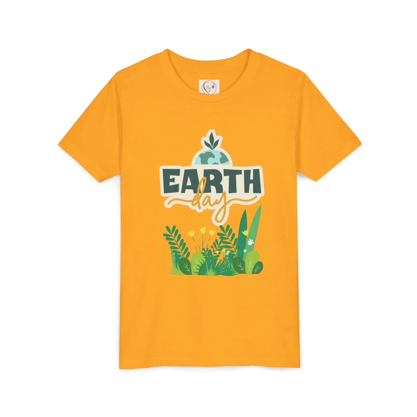 Soft cotton youth tee with Earth Day green foliage design. Perfect for eco-friendly kids and Earth Day celebrations. Sizes S-XL.
Gold