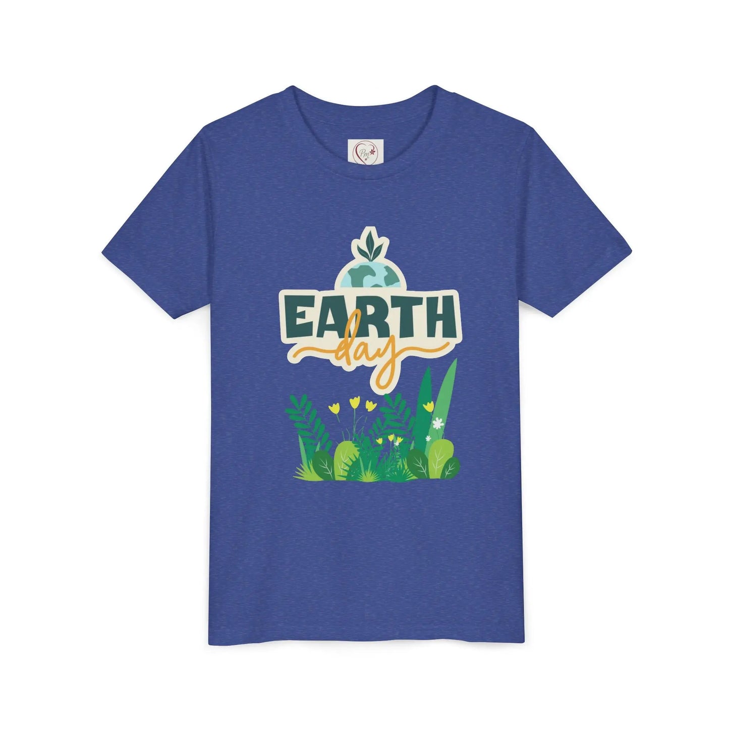 Soft cotton youth tee with Earth Day green foliage design. Perfect for eco-friendly kids and Earth Day celebrations. Sizes S-XL.
Heather True Royal