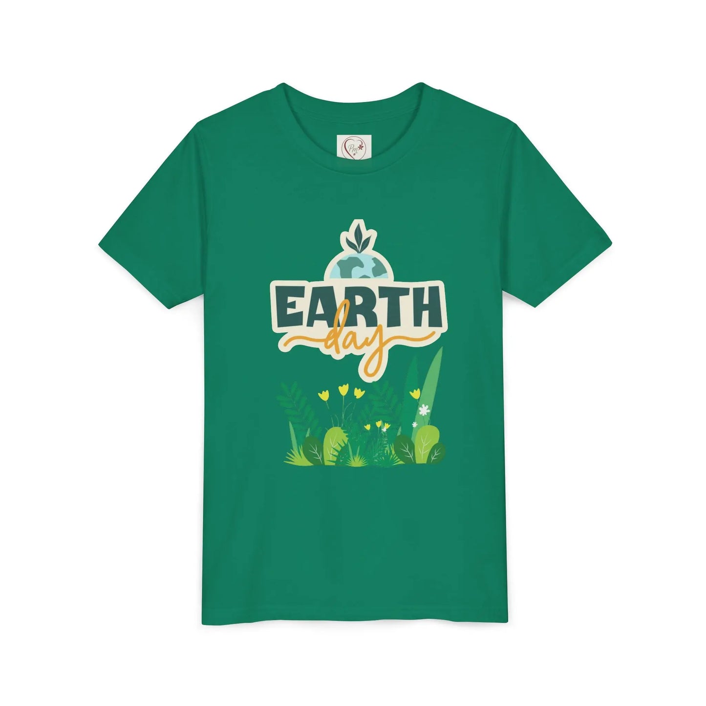 Soft cotton youth tee with Earth Day green foliage design. Perfect for eco-friendly kids and Earth Day celebrations. Sizes S-XL.
Kelly Green