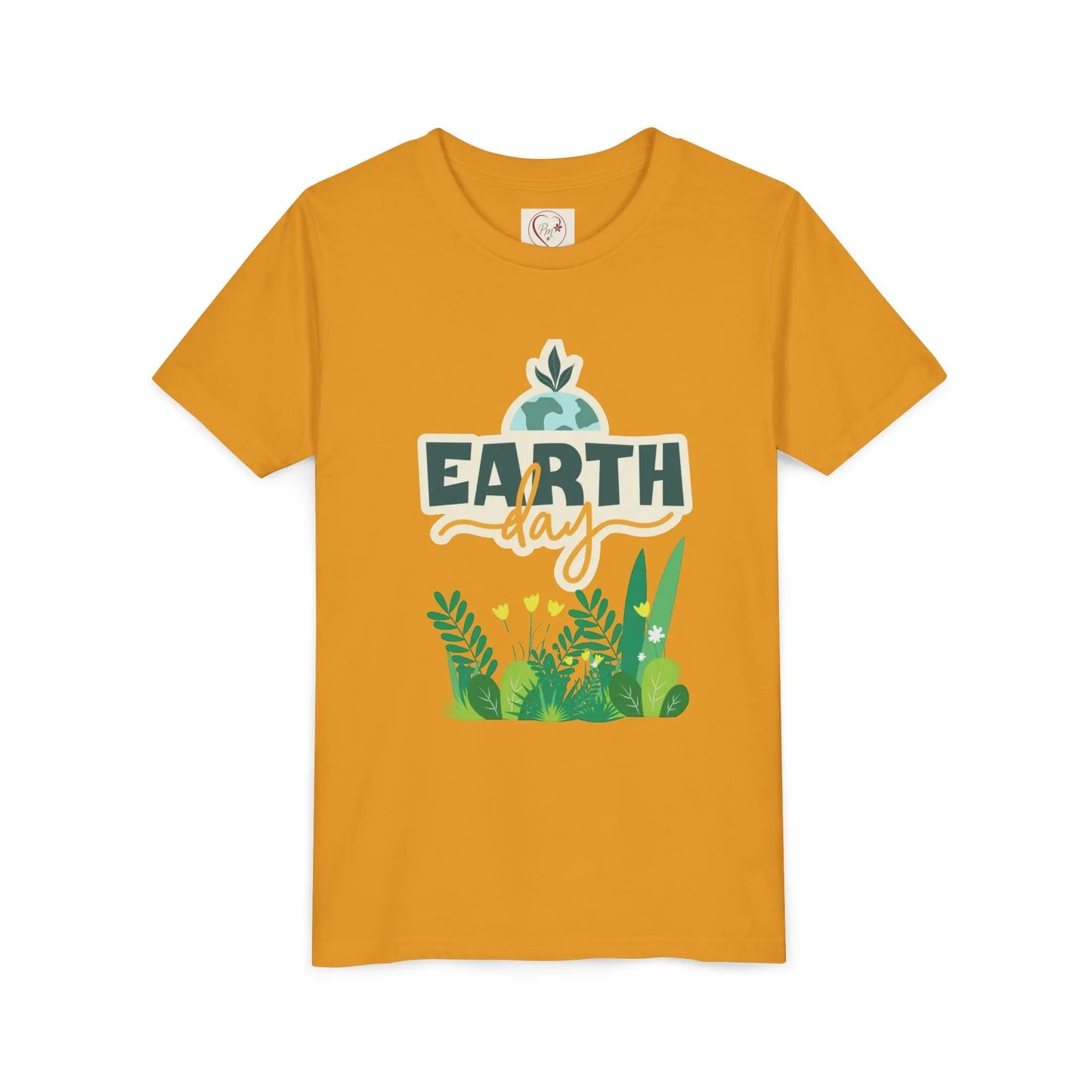 Soft cotton youth tee with Earth Day green foliage design. Perfect for eco-friendly kids and Earth Day celebrations. Sizes S-XL.
Mustard