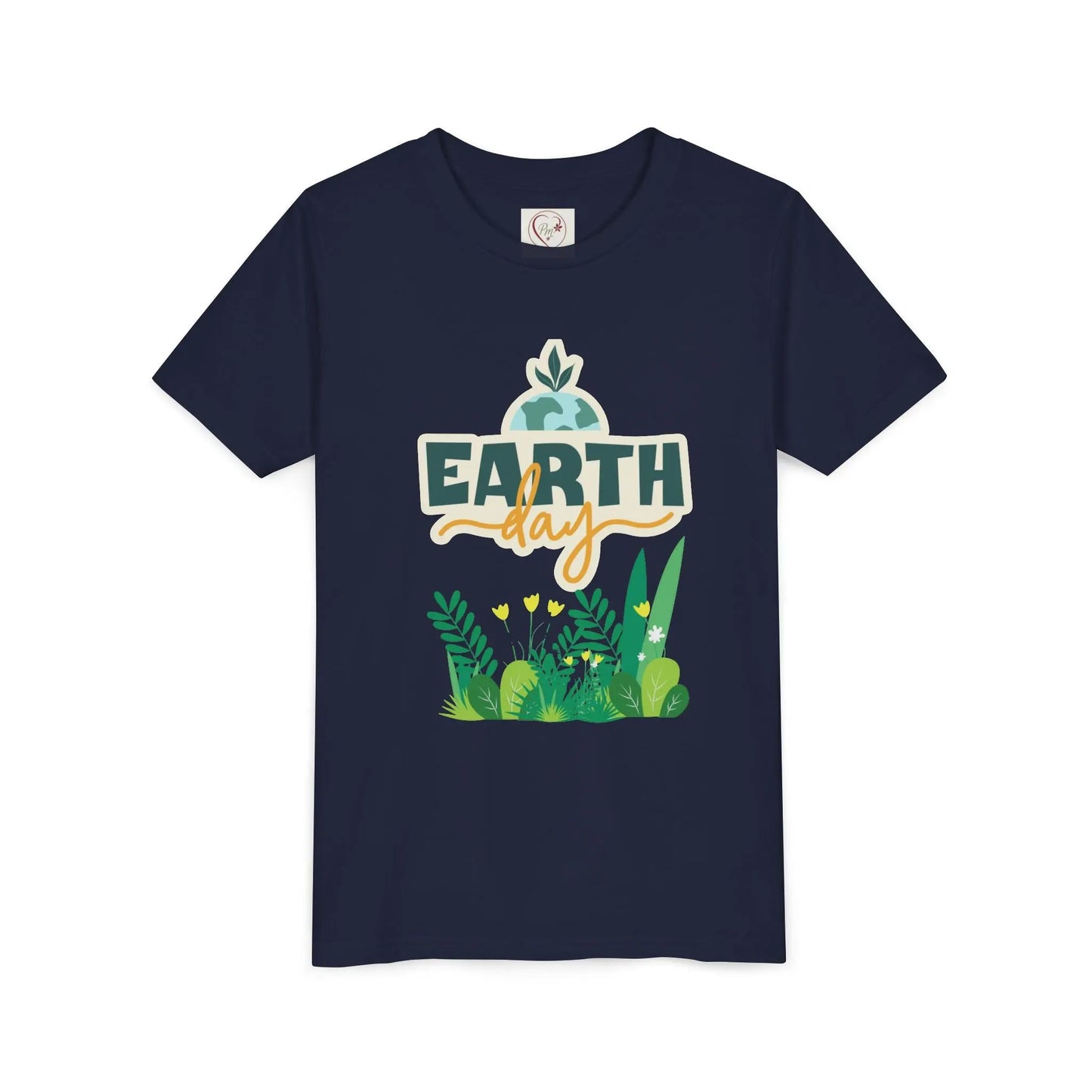 Soft cotton youth tee with Earth Day green foliage design. Perfect for eco-friendly kids and Earth Day celebrations. Sizes S-XL.
Navy